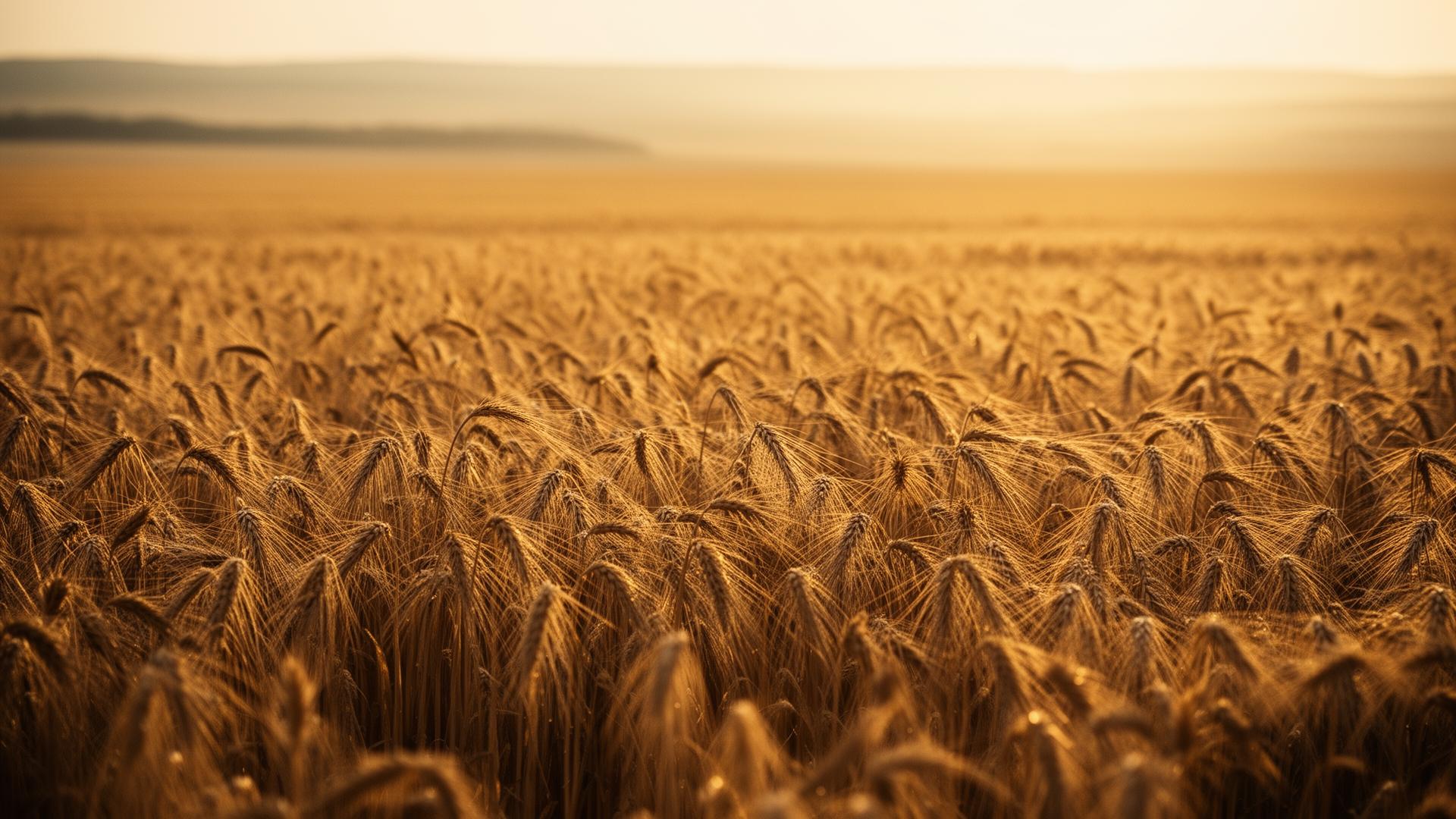 Golden wheat field at sunset representing raw materials sourcing